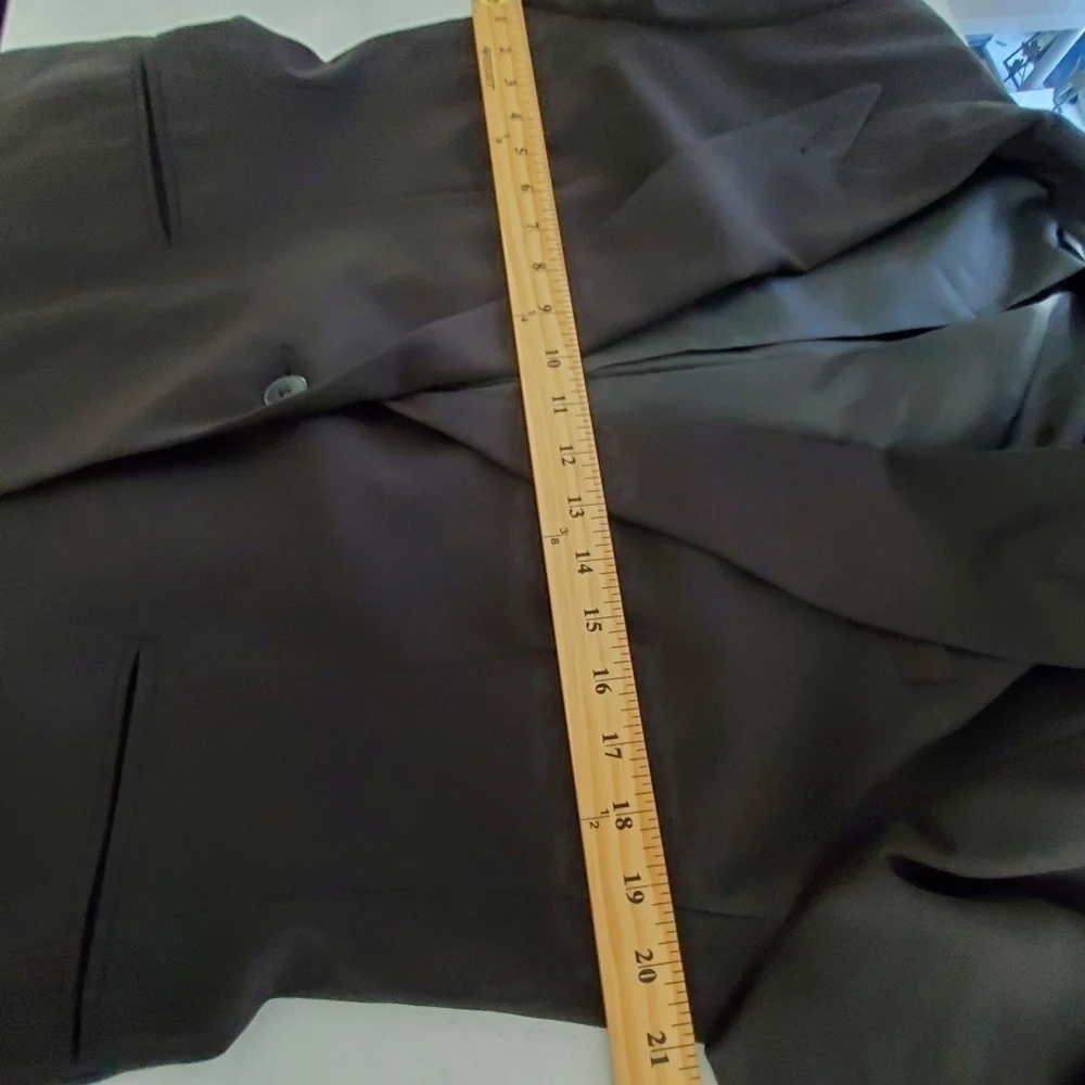 Norma Kamali Lined Black Blazer Size 16 One Button Jacket Office Preppy Career‎
